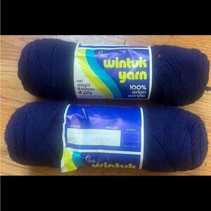 Yarn in Navy Blue two skeins of Wintuk yarn